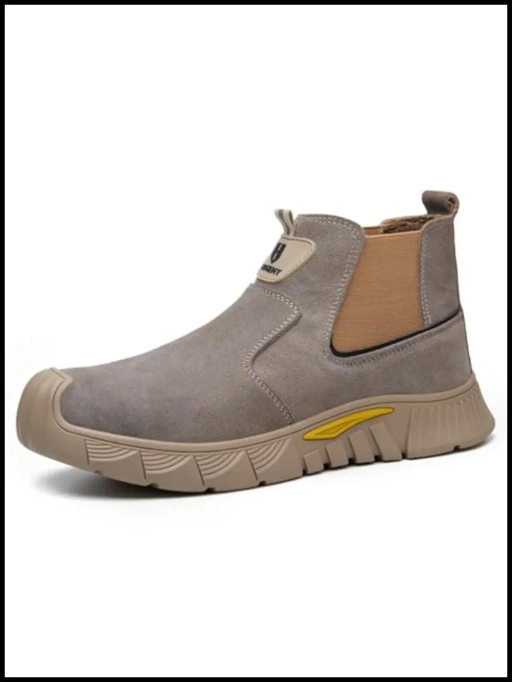 Steel Toe Slip On Work Boots Men Welding Construction Safety Shoes Suede